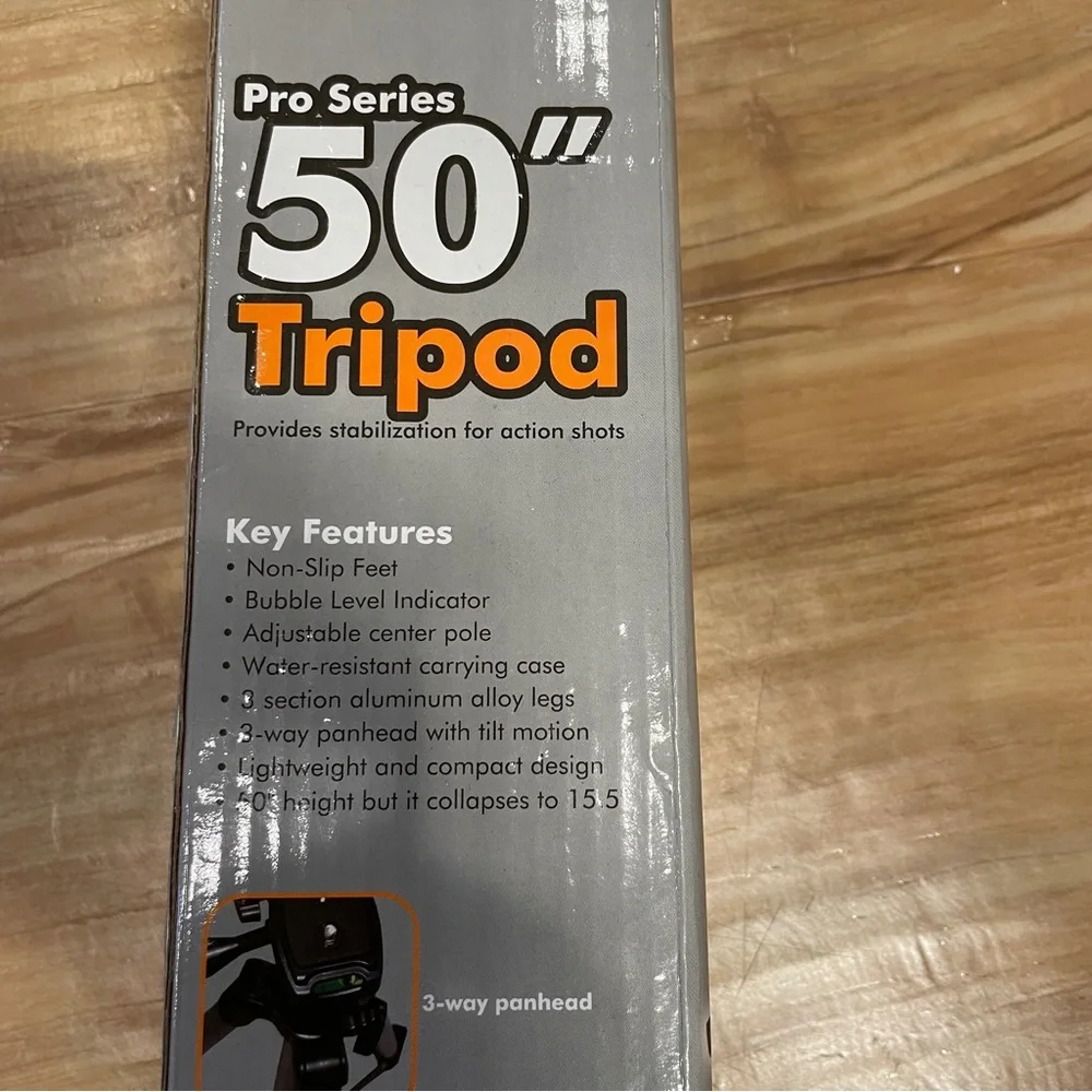 XTech XH50TRS 50-Inch Pro Series Tripod, Open Box, New, For Camcorders/DSLRs